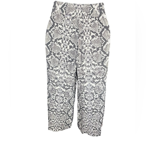 Leith Crop Pant Snakeskin Print Womens XXS Hi Rise Side Zip pockets - Picture 2 of 5